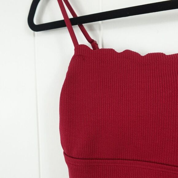 Shein Red Scalaped One Piece Swimsuit Medium - Picture 2 of 10